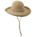 Fine Crocheted Raffia Up Turned Brim Hat with Chin Cord - Scala Hats Kettle Brim Hat Scala Hats LR301DS Desert  
