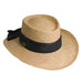 Organic Raffia Gambler for Women - Scala Hats Gambler Hat Scala Hats LR546BK Black Medium (57 cm) 