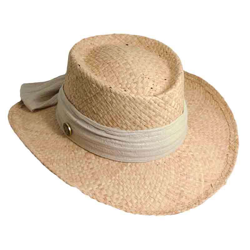 Organic Raffia Gambler for Women - Scala Hats Gambler Hat Scala Hats LR546CR Cream Medium (57 cm) 