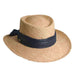 Organic Raffia Gambler for Women - Scala Hats Gambler Hat Scala Hats LR546NV Navy Medium (57 cm) 