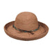 Crocheted Organic Raffia Up Brim Hat with Wood Beads - Scala Hats Kettle Brim Hat Scala Hats    