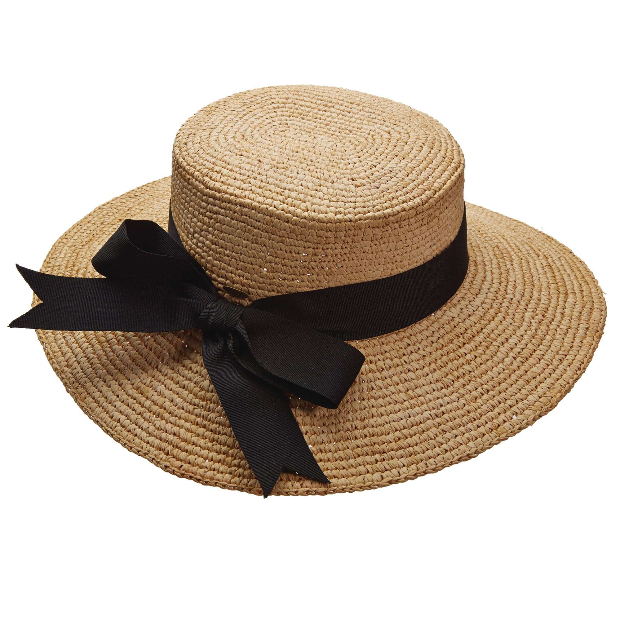 Crocheted Raffia Boater - Scala Collection Hats, Bolero Hat - SetarTrading Hats 