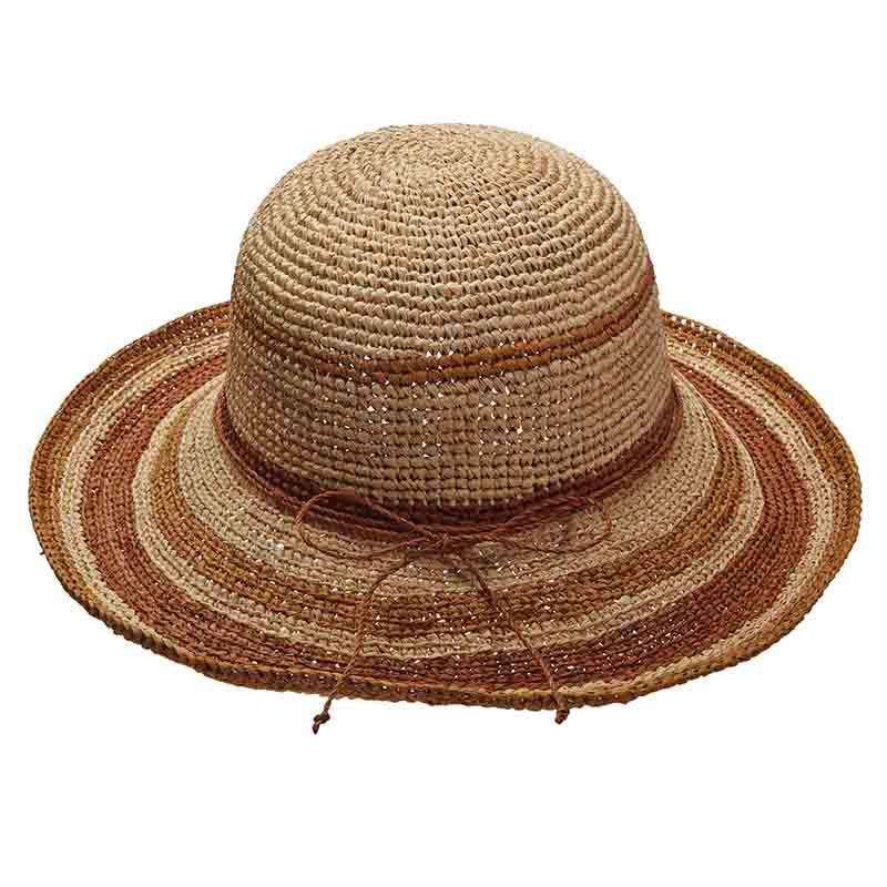 Organic Raffia Up Turned Brim Hat - Scala Hats, Kettle Brim Hat - SetarTrading Hats 