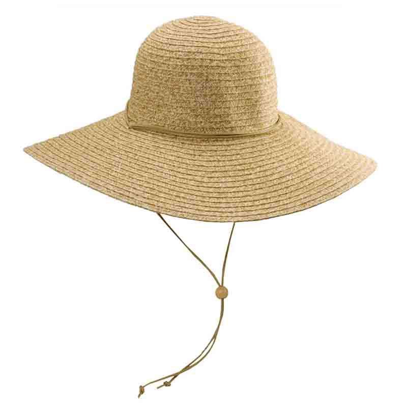 Tropical Trends Wide Brim Sun Hat with Chin Cord Wide Brim Sun Hat Dorfman Hat Co. lt122tt Toast  