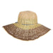 Woven Toyo Ombre Summer Floppy Hat - Scala Hats Wide Brim Sun Hat Scala Hats lt170bn Brown  
