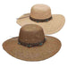 Woven Toyo Floppy Hat with Metallic Band and Beads - Scala Pronto Wide Brim Sun Hat Scala Hats    