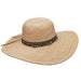 Woven Toyo Floppy Hat with Metallic Band and Beads - Scala Pronto, Wide Brim Sun Hat - SetarTrading Hats 
