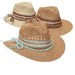 Crocheted Straw Fedora Hat with Multi Color Band - Scala Hats Fedora Hat Scala Hats    