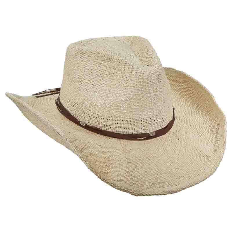 Bangkok Toyo Western Cowboy Hat with Suede Band - Scala Hats Cowboy Hat Scala Hats lt204nt Natural  