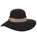 Bangkok Toyo Split Brim Summer Floppy Hat - Scala Hats Wide Brim Sun Hat Scala Hats LT209bk Black  