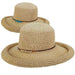 Rolled Brim Toyo Straw Hat with Stone Accented Tie - Scala Pronto Kettle Brim Hat Scala Hats    