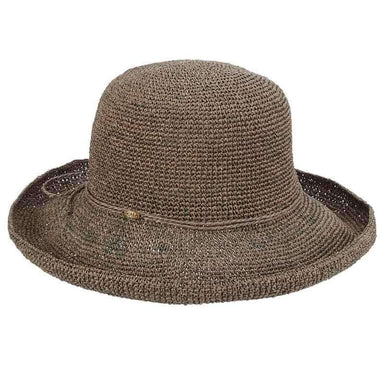 Fine Crochet Toyo Up Turned Brim Hat - Scala Collection Hats Cloche Scala Hats lt217ms Mushroom  
