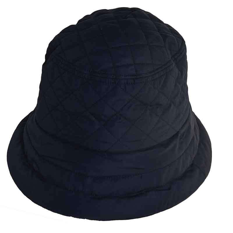Connecticut Lady Quilted Rain Hat with Fleece Lining - Scala Collezione Cloche Scala Hats LW420NV Navy  