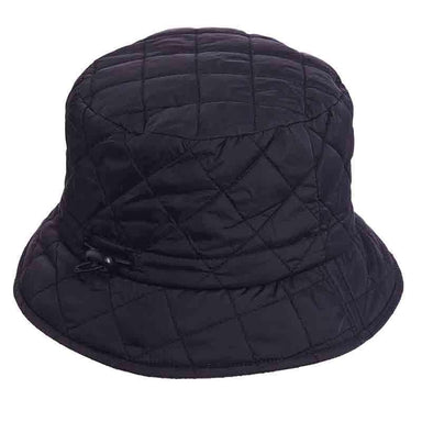 Satin Lined Quilted Rain Hat - Scala Collezione Bucket Hat Scala Hats lw654bk Black  