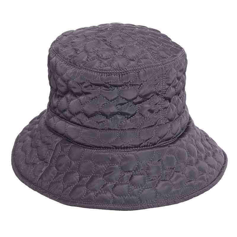 Fleece Lined Quilted Rain Hat - Scala Collezione Hats Bucket Hat Scala Hats LW655GY Grey  