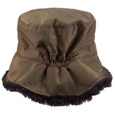 Faux Fur Lined Winter Cloche Hat - Scala Collezione Bucket Hat Scala Hats    