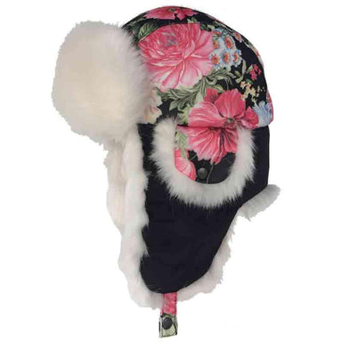 Women's Fur LIned Rose Trapper Hat - Scala Hats, Trapper Hat - SetarTrading Hats 