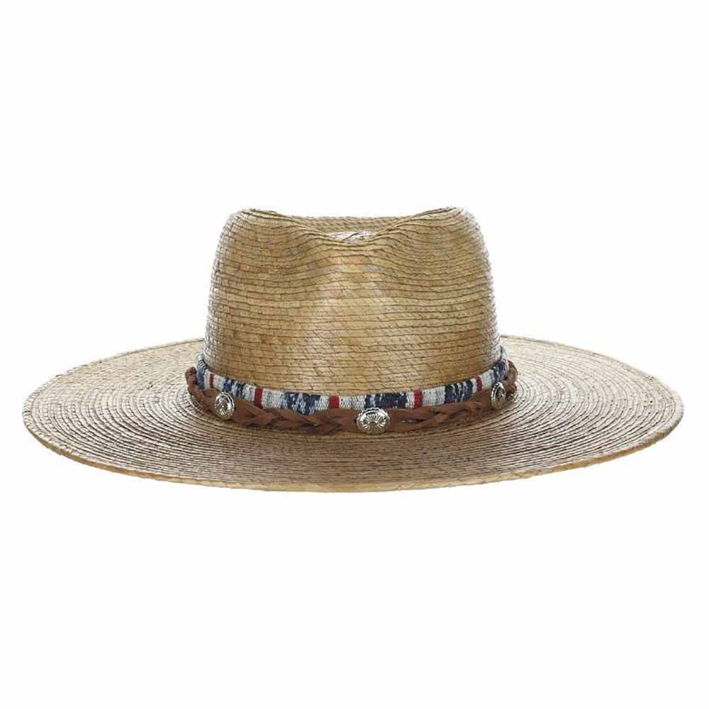 Laeila Natural Palm Safari Hat with Aztec Band - Scala Hats Safari Hat Scala Hats LS247 Natural Palm OS (57 cm) 