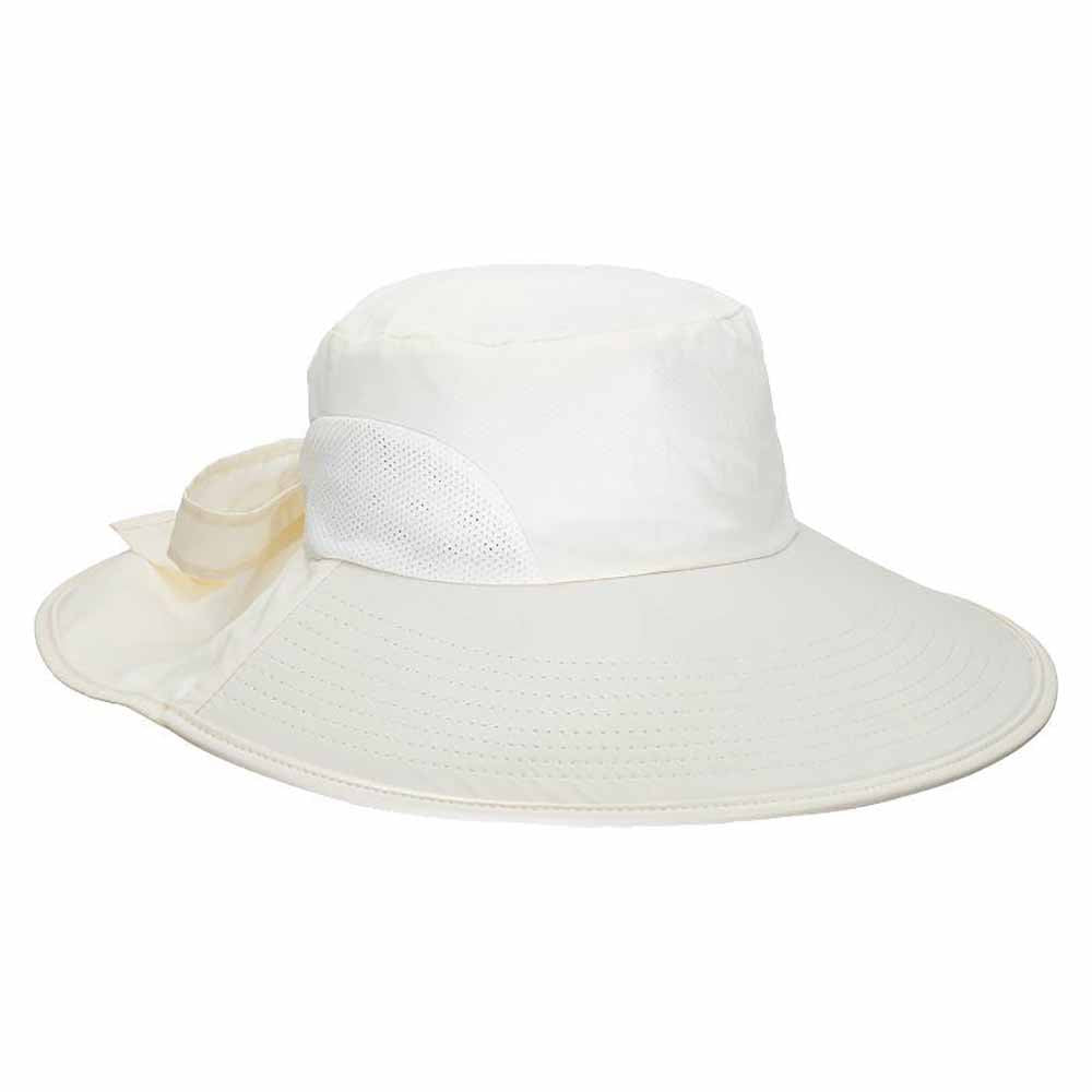 Women's Scala Clarice Nylon Trail Hat with Bow: Size: One Size Fits Most Ivory