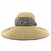 Large Brim Sun Hat with Long Floral Chiffon Sash - SetarTrading Hats Wide Brim Hat SetarTrading Hats    