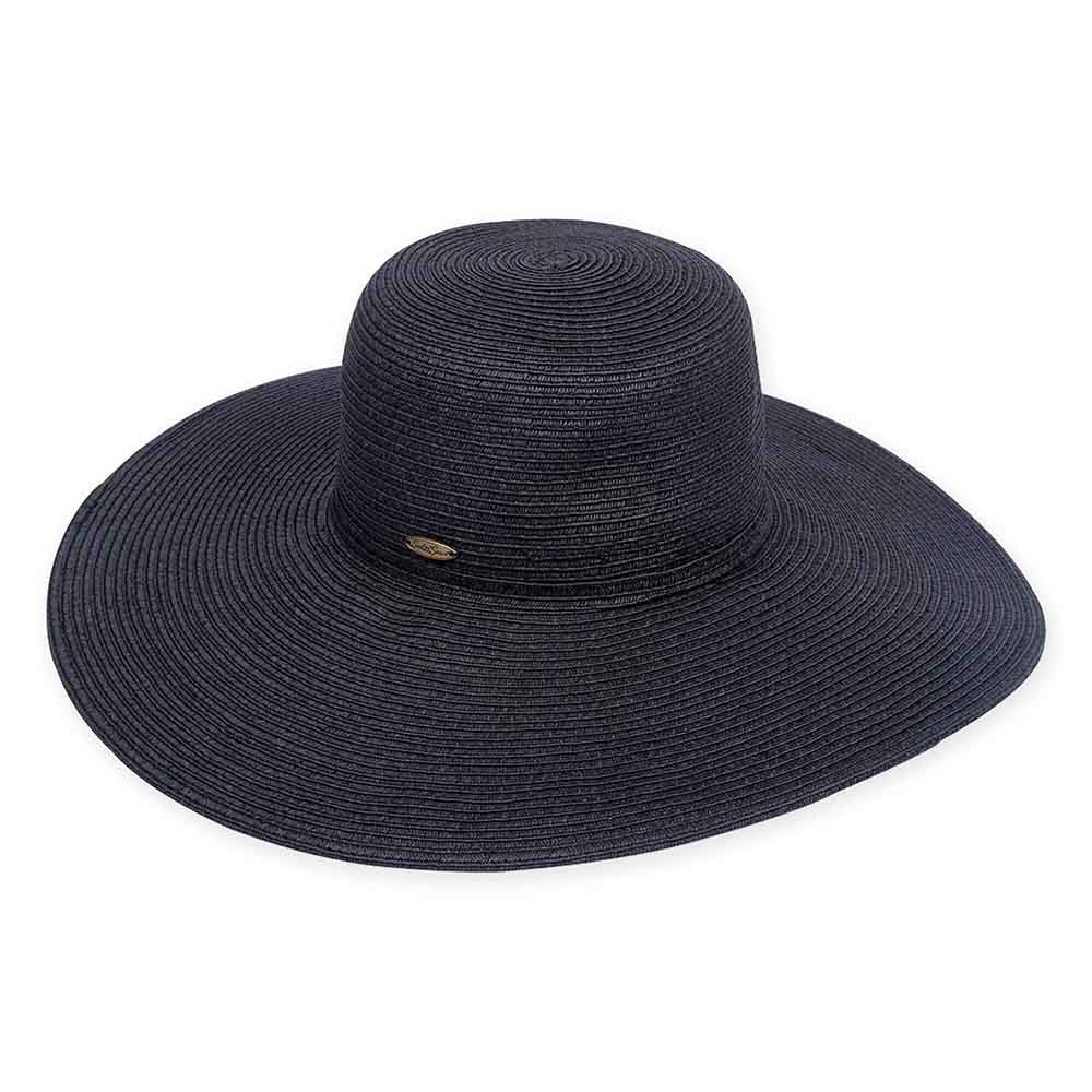 Large Hat Size: Extra Wide Brim Beach Hat - Sun 'n' Sand Hats Black / Large (59 cm)