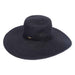 Large Hat Size: Extra Wide Brim Beach Hat - Sun 'N' Sand Hats Wide Brim Sun Hat Sun N Sand Hats HH1003BXL Black Large (59 cm) 