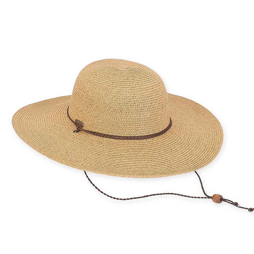 Classic Wide Brim Straw Beach Hat - Sun 'N' Sand Hats Wide Brim Sun Hat Sun N Sand Hats HH2139B Tan Tweed Medium (57 cm) 