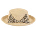 Large Heads Classy Up Brim Hat with Chiffon Leopard Tie - Sun 'N' Sand Hats Wide Brim Sun Hat Sun N Sand Hats    