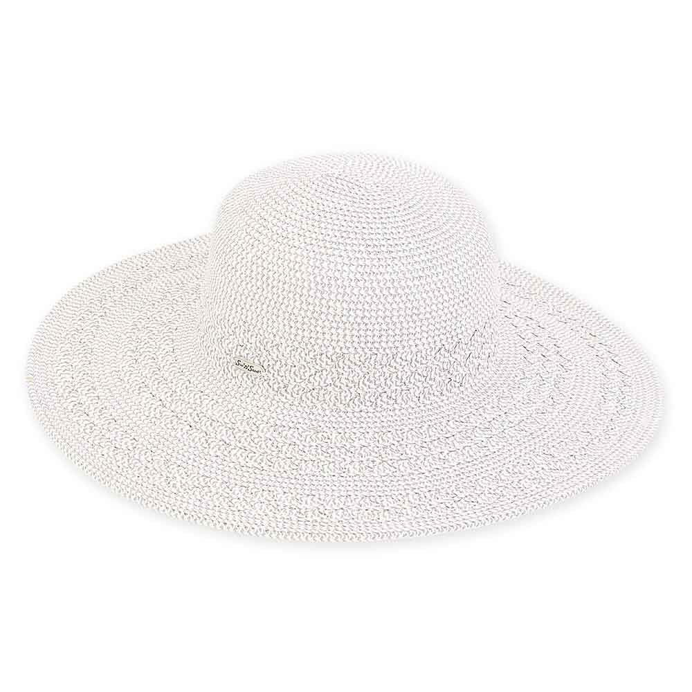 Large Hat Size: Criss Cross Woven Brim Beach Hat - Sun 'N' Sand Hats Wide Brim Sun Hat Sun N Sand Hats HH2319CXL Taupe Tweed L/XL (59.5 cm) 