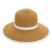 Large Size Women's Hats: Contrast Trim Facesaver Hat - Sun 'N' Sand Hats Facesaver Hat Sun N Sand Hats HH657AXL White Large (59 cm) 