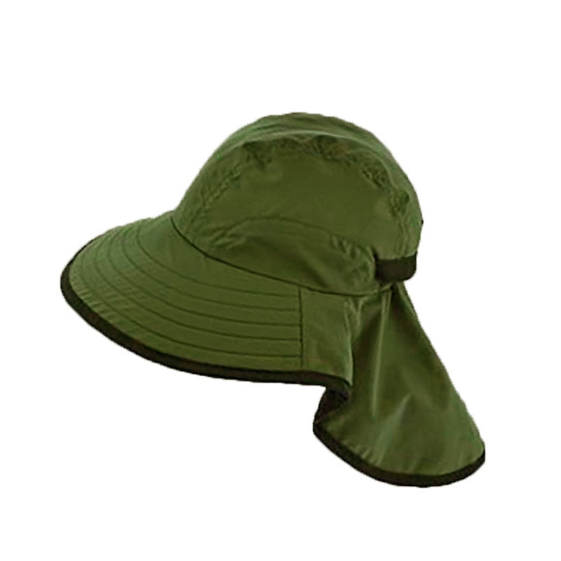 Large Bill Cap with Wide Neck Flap Sun Shield - Karen Keith Cap Great hats by Karen Keith CH52ag Army Green XS/S 