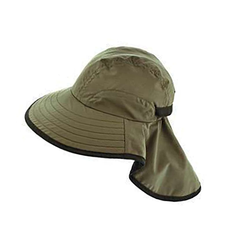 Large Bill Cap with Wide Neck Flap Sun Shield - Karen Keith Cap Great hats by Karen Keith CH52C Olive XS/S 
