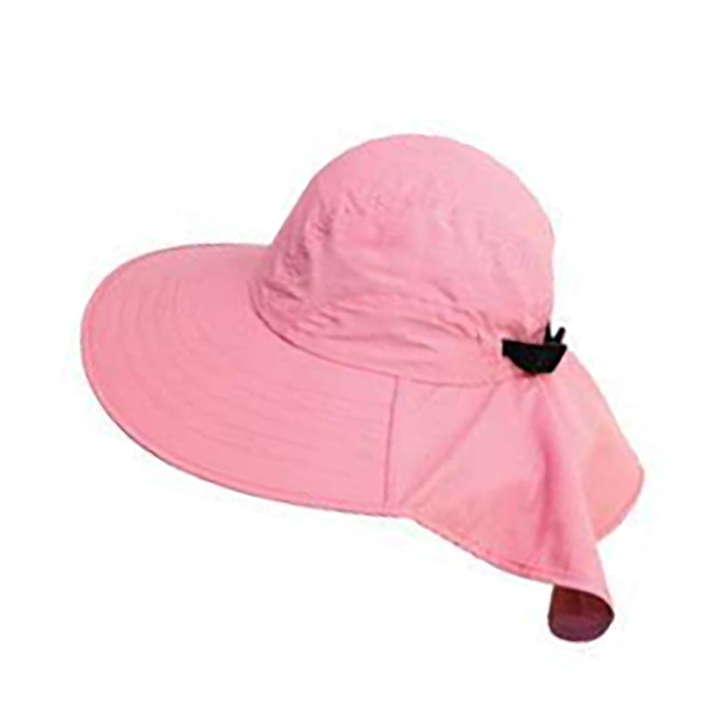 Large Bill Pink Cap with Neck Flap Sun Shield - Karen Keith Cap Great hats by Karen Keith CH52D Pink  