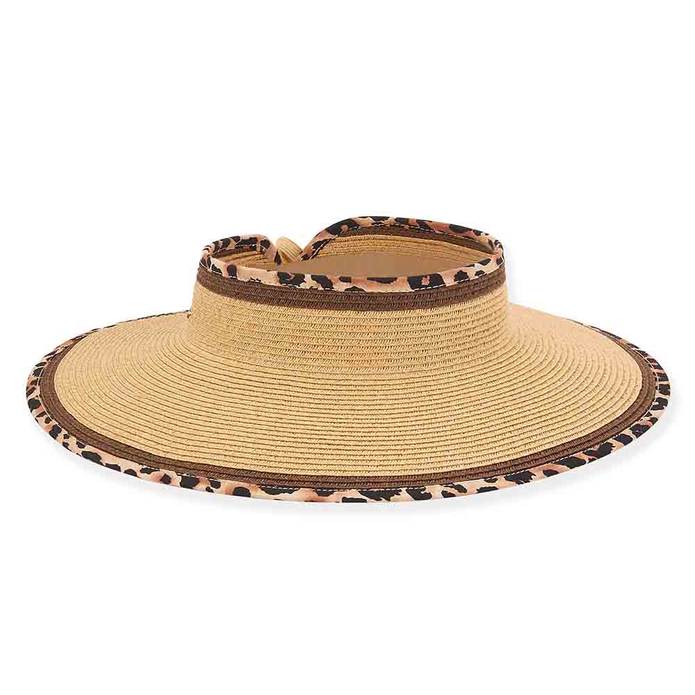 Leopard Print Wrap Around Visor Hat - Sun  display picture 1
