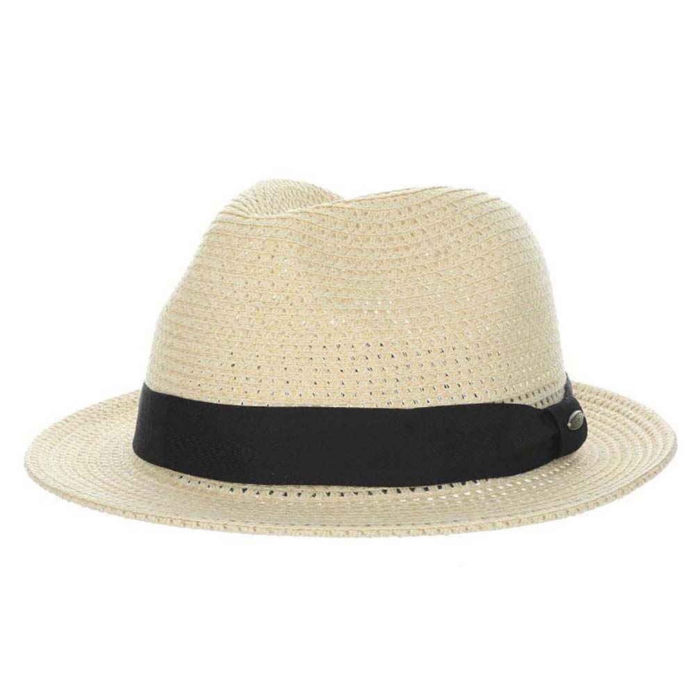 Lightweight Summer Fedora for Men - Scala Collection Hats Fedora Hat Scala Hats MS478-MD Natural Medium (57 cm) 