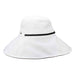 Linen Trail Hat with Chin Cord - Scala  Women's Hats Wide Brim Hat Scala Hats LC834-WHT White Small (55 cm) 