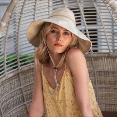Linen Trail Hat with Chin Cord - Scala Women's Hats Wide Brim Hat Scala Hats