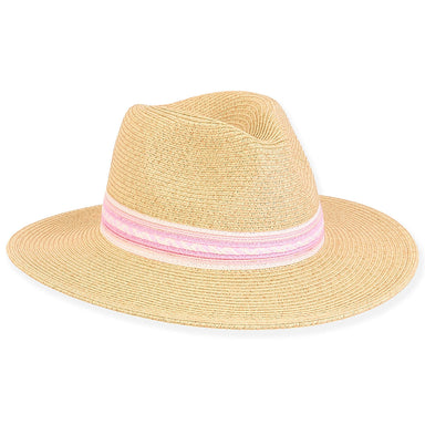 Luna Petite Straw Safari Hat with Pink Band - Sunny Dayz™, Safari Hat - SetarTrading Hats 