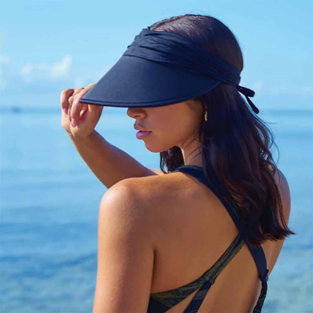 Lycra Swimsuit Sun Visors in Fashion Colors - Tropical Trends Visor Cap Dorfman Hat Co.    