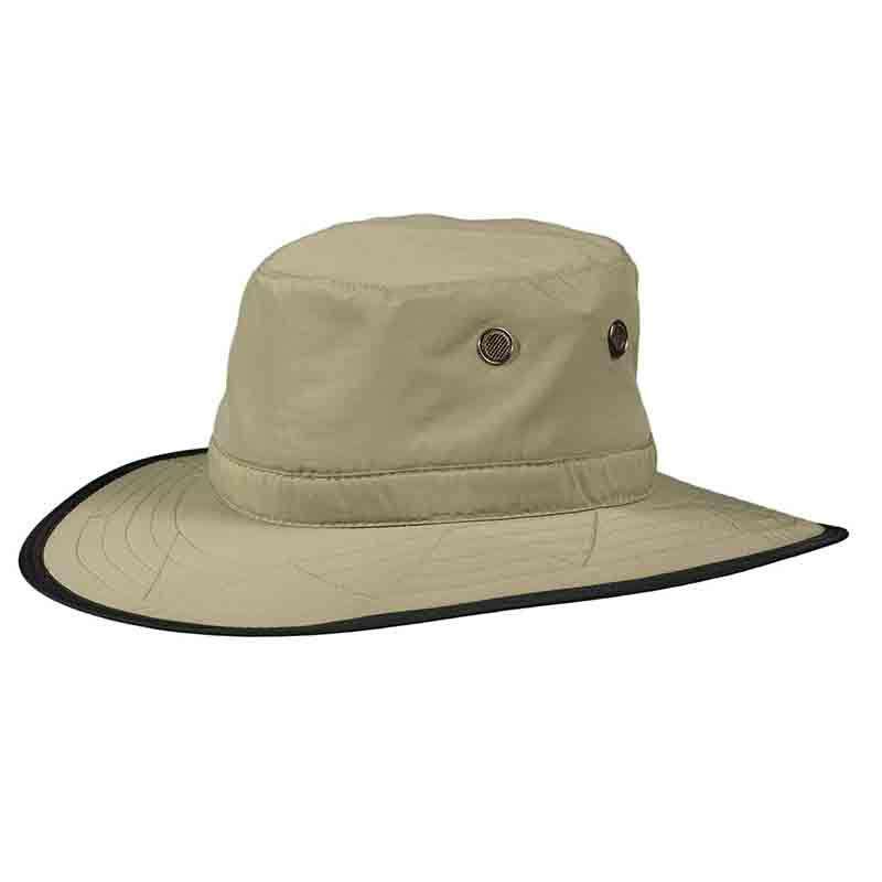 Supplex Dimensional Brim Hat, Khaki - DPC Outdoor Headwear Bucket Hat Dorfman Hat Co. mc288khs Khaki S/M 