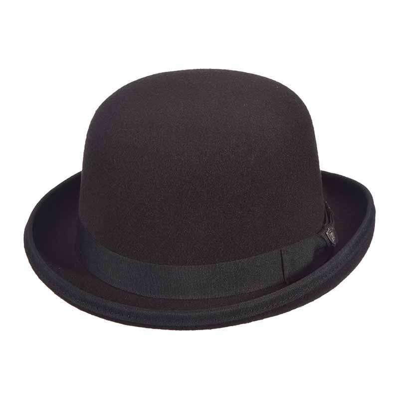 UltraFelt® Stiff Bowler Hat by 1921 Bowler Hat Dorfman Hat Co. mf506bkm Black Medium 