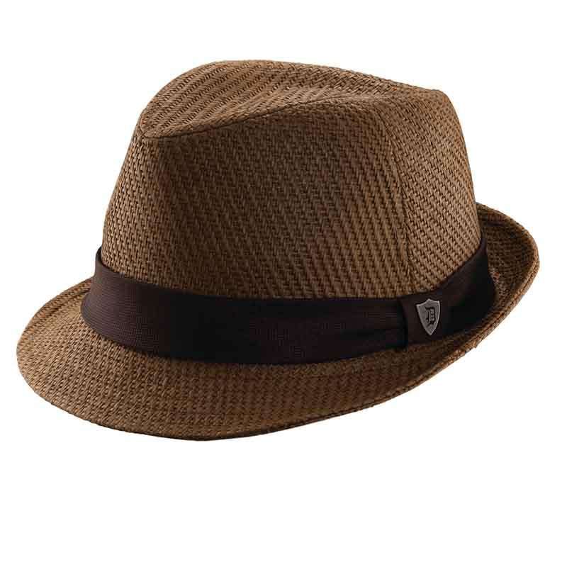 Matte Toyo Fedora Hat - Dorfman Pacific Hats Fedora Hat Dorfman Hat Co. ms241bnm Brown Medium 