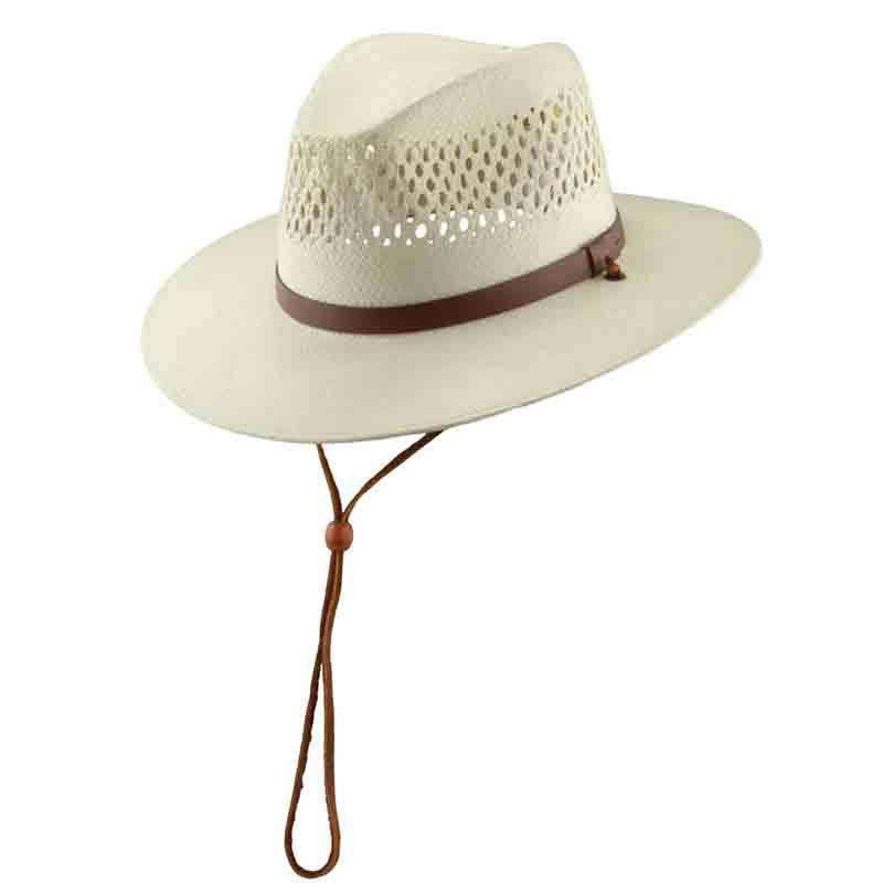 Open Weave Crown Toyo Outback - Scala Hats for Men Safari Hat Scala Hats ms266m Natural Medium 