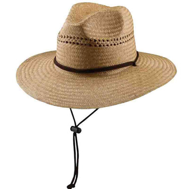 Palm Fiber Lifeguard Hat with Chin Cord by DPC Lifeguard Hat Dorfman Hat Co. MS267CO Coco  