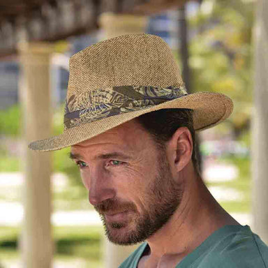 Matte Toyo Safari Hat with Tropical Band - DPC Global Safari Hat Dorfman Hat Co.    