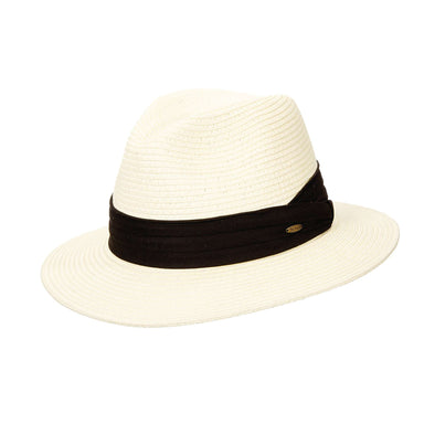 Safari Hat with Pleated Band - Scala Hats for Men Safari Hat Scala Hats MS321-IVORY2 Ivory Medium 