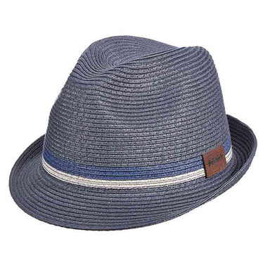 Navy Braid Fedora Hat with Two Tone Inline Band - Scala Hats for Men Fedora Hat Scala Hats ms325nvm Navy Medium 