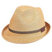 Natural Braid Fedora Hat with Two Tone Inline Band - Scala Hats for Men Fedora Hat Scala Hats ms325ntm Natural Medium 