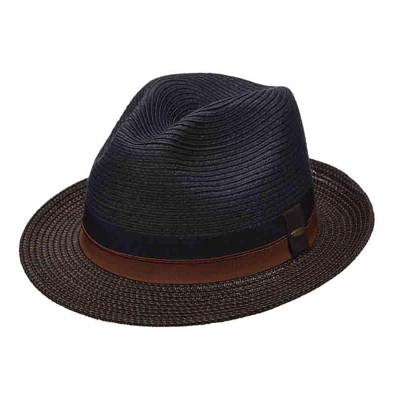 Black Fedora Hat with Tweed Brim - Scala Hats, Fedora Hat - SetarTrading Hats 