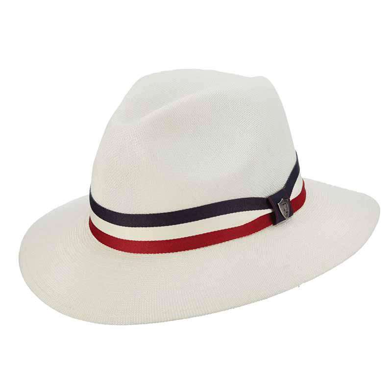 Safari Hat with Red, White and Blue Ribbon Band - DPC 1921 Safari Hat Dorfman Hat Co. ms406m Ivory Medium 